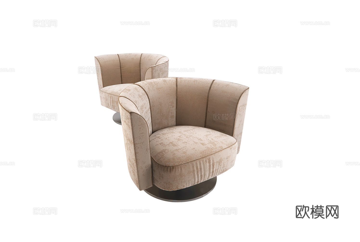 LONGHI 单人沙发3d模型下载（渲染图1）