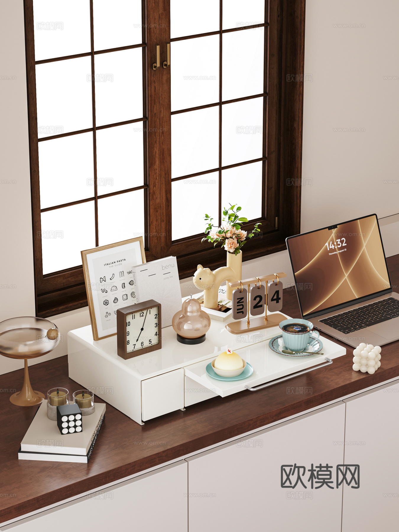 咖啡机蛋糕摆件3d模型