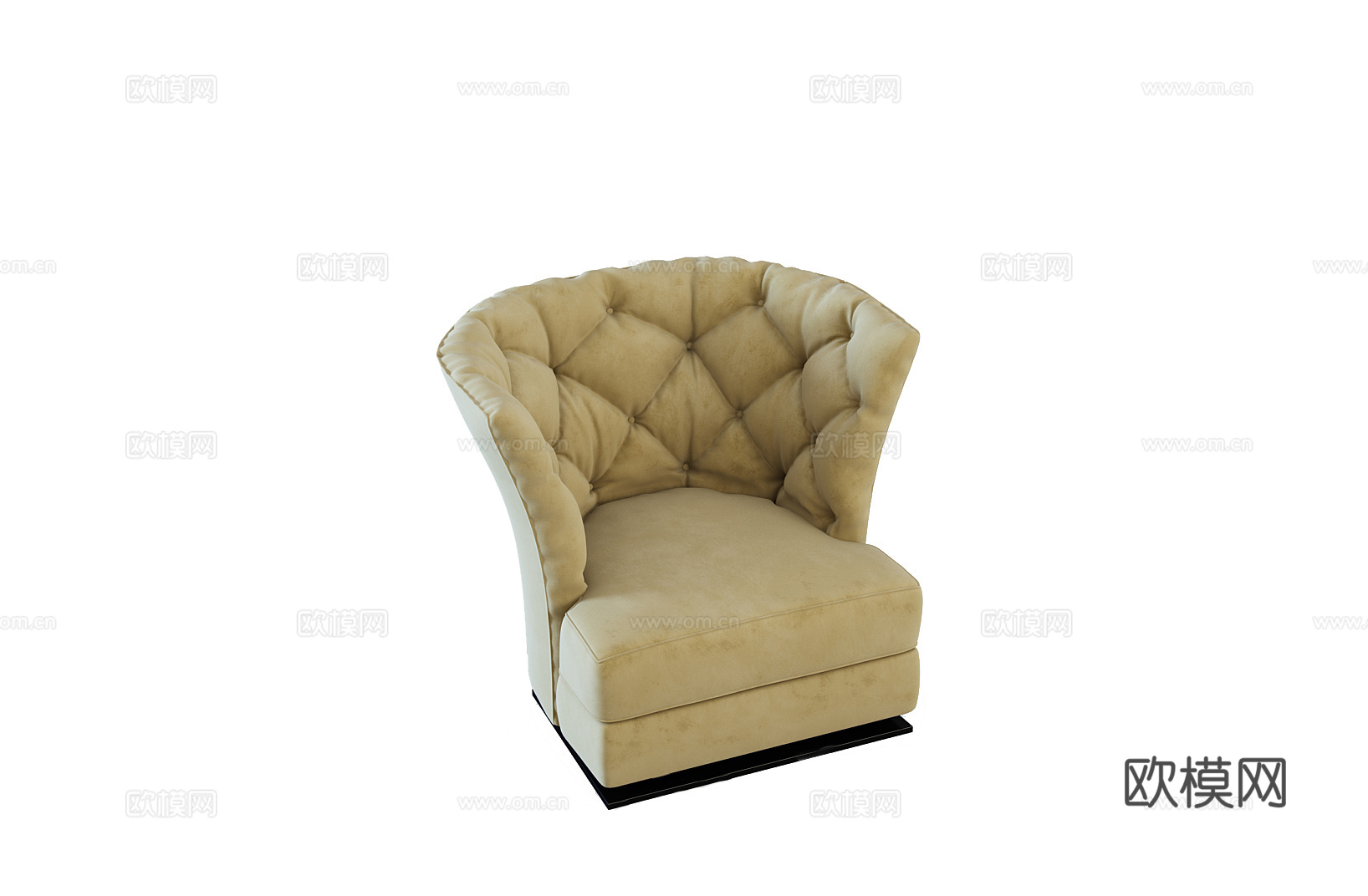 LONGHI 简欧单人沙发3d模型下载（渲染图1）