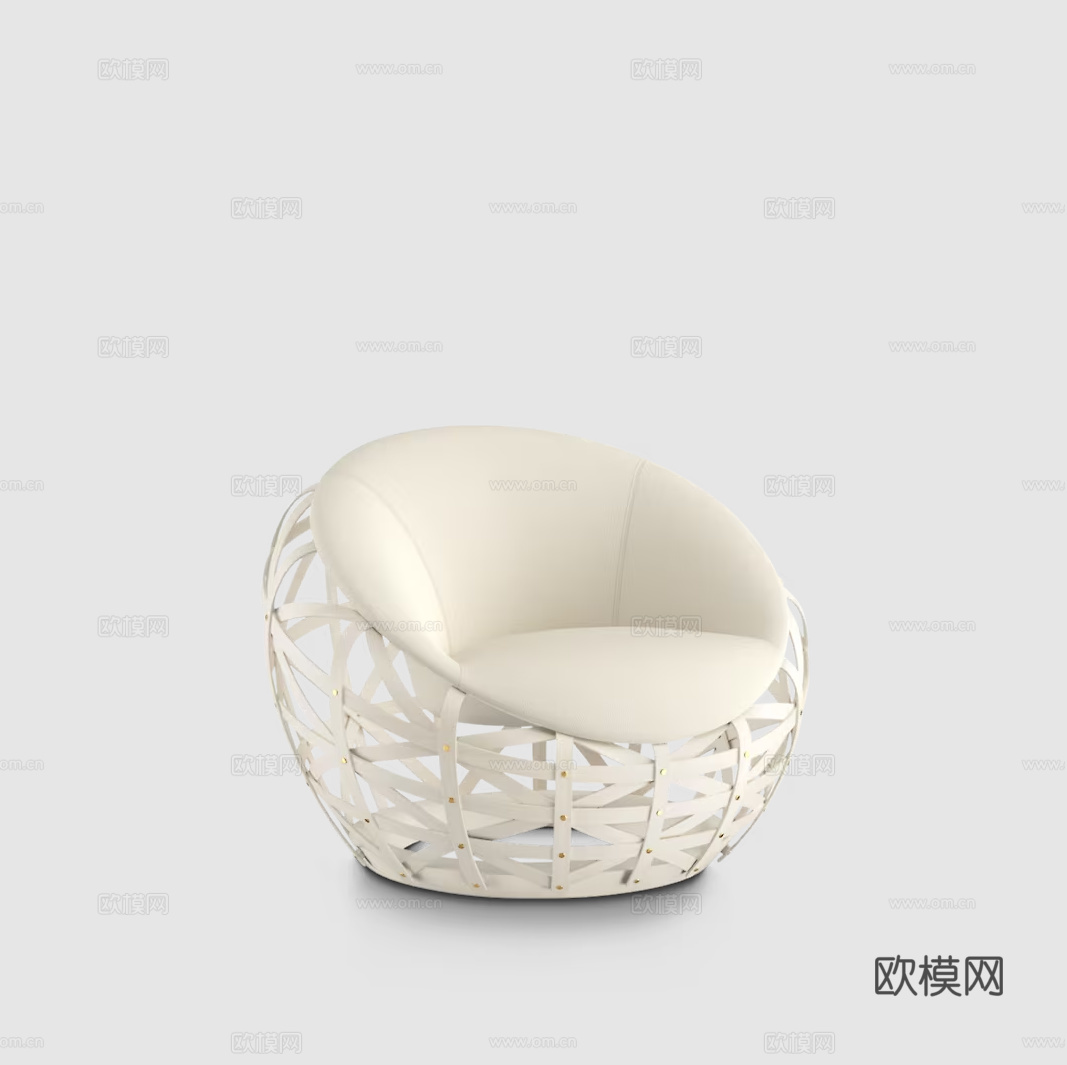 LV原木风户外椅3d模型下载（渲染图2）