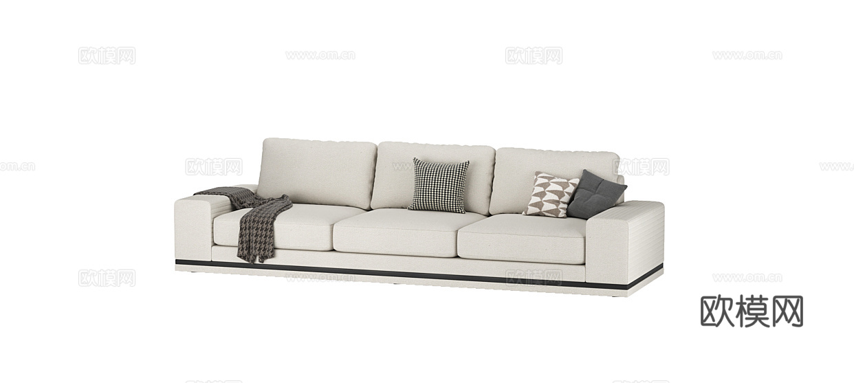 LONGHI 三人沙发3d模型下载（渲染图3）