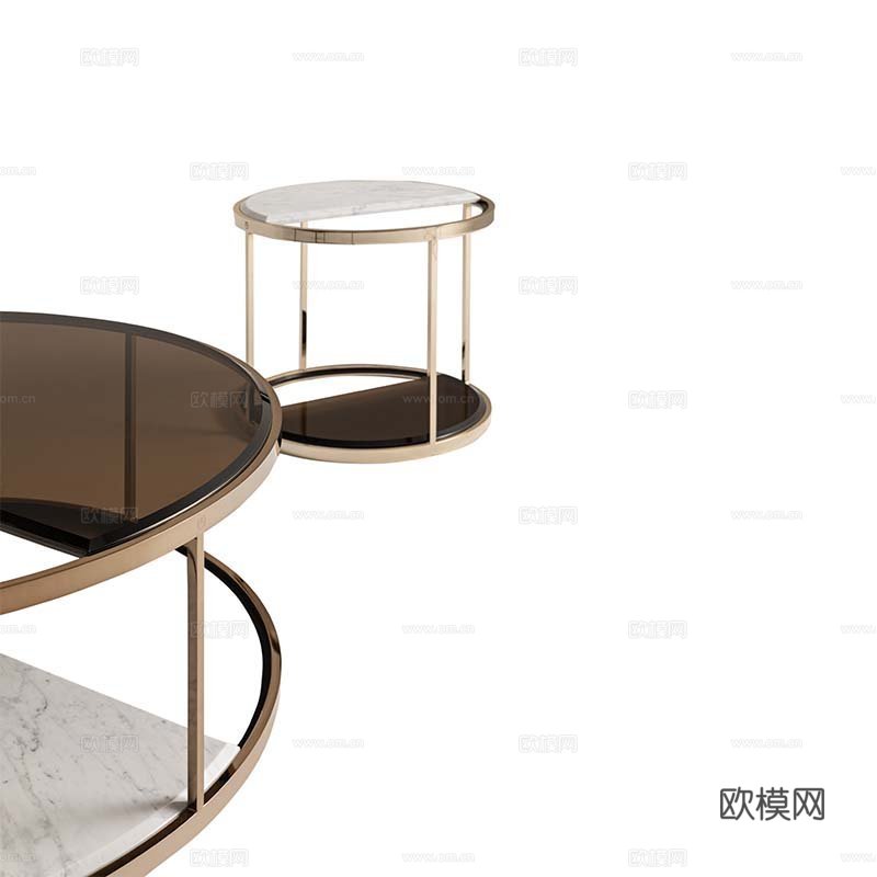 LUXENCE 轻奢子母茶几3d模型下载（渲染图2）