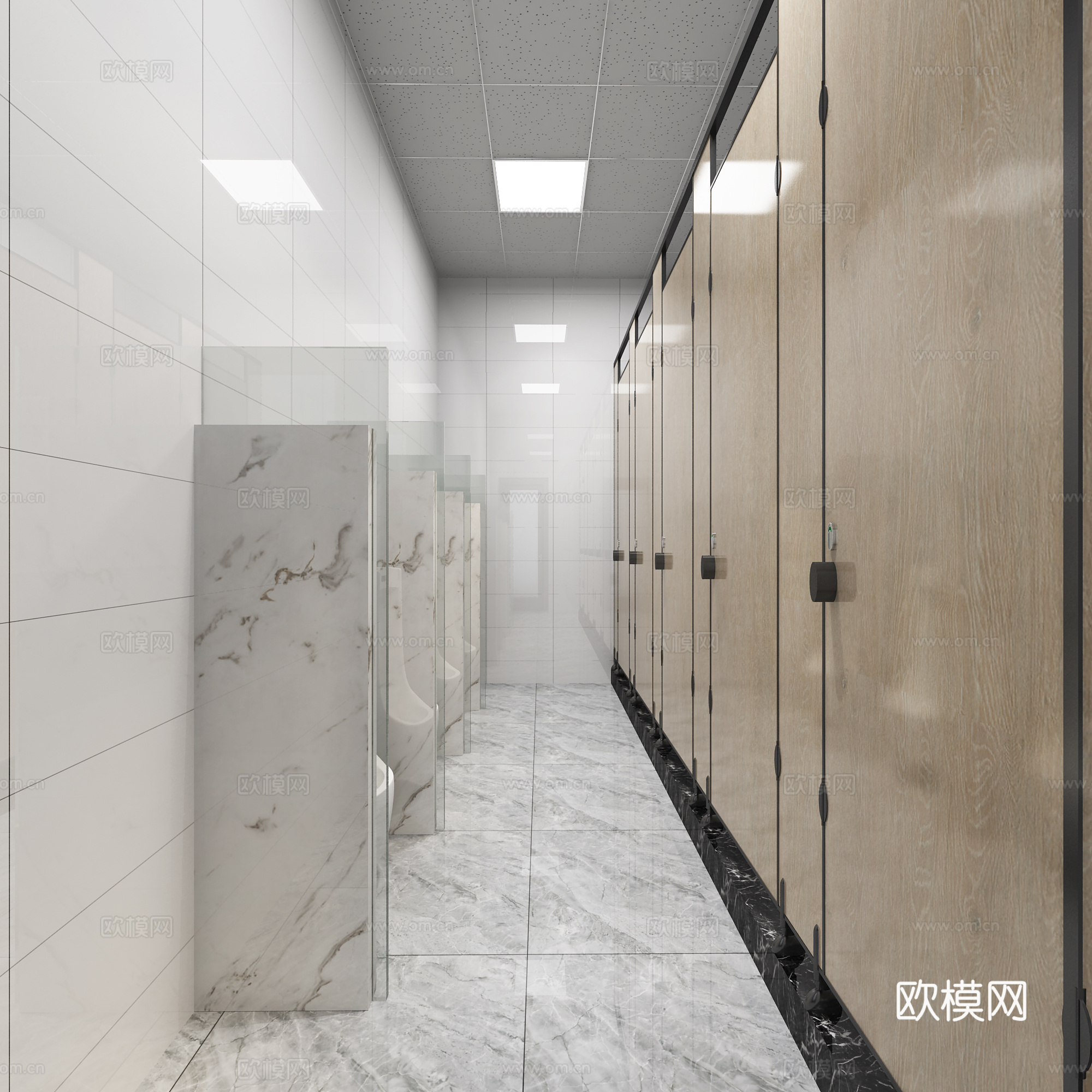 现代公共卫生间3d模型