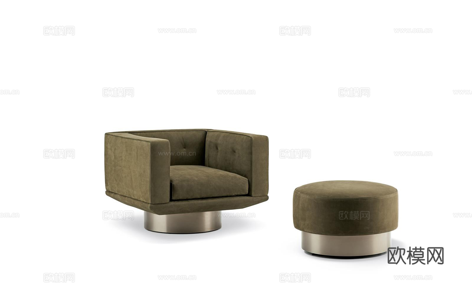 Minotti 意式单人沙发3d模型下载（渲染图1）