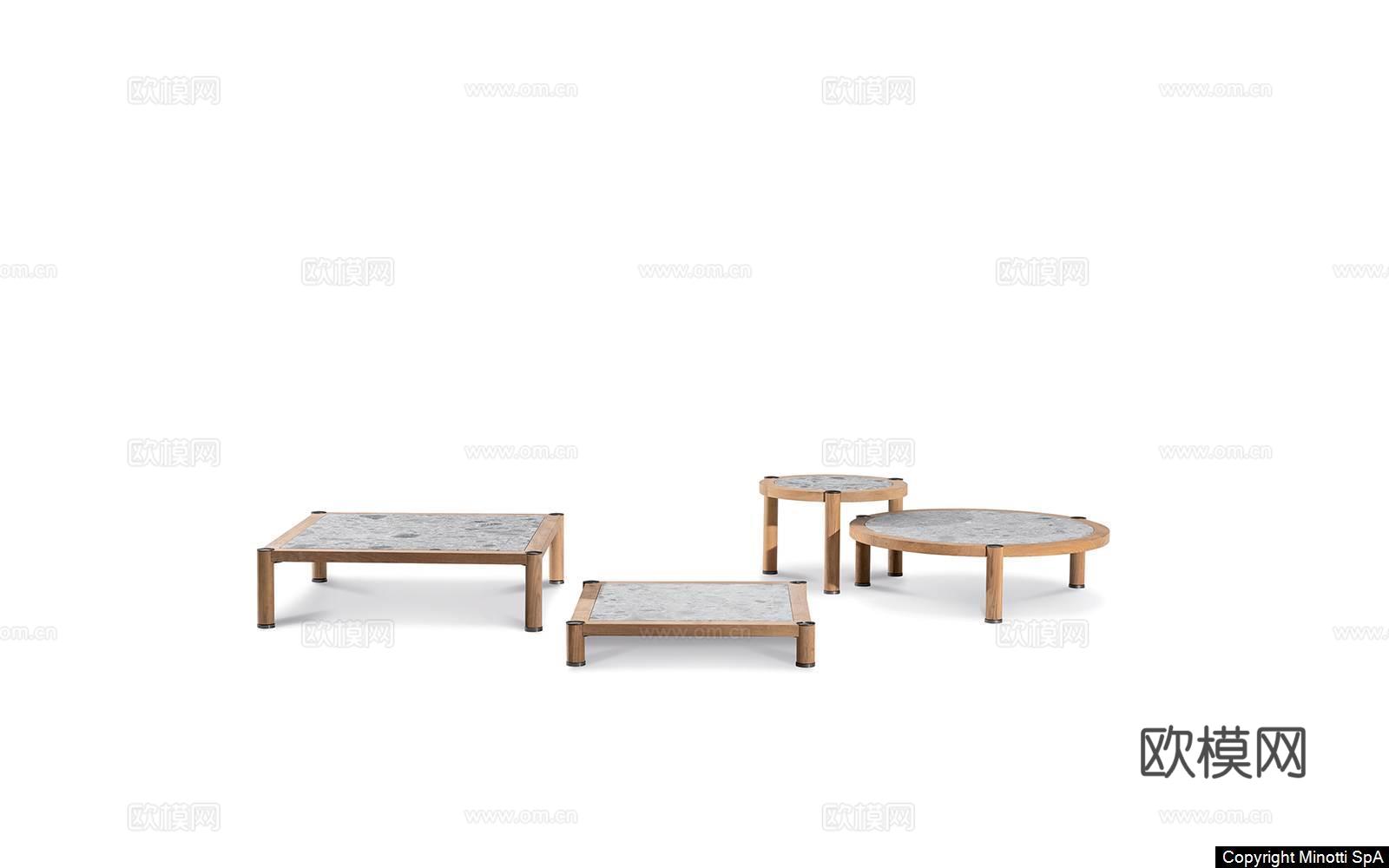 Minotti 意式茶几3d模型下载（渲染图1）