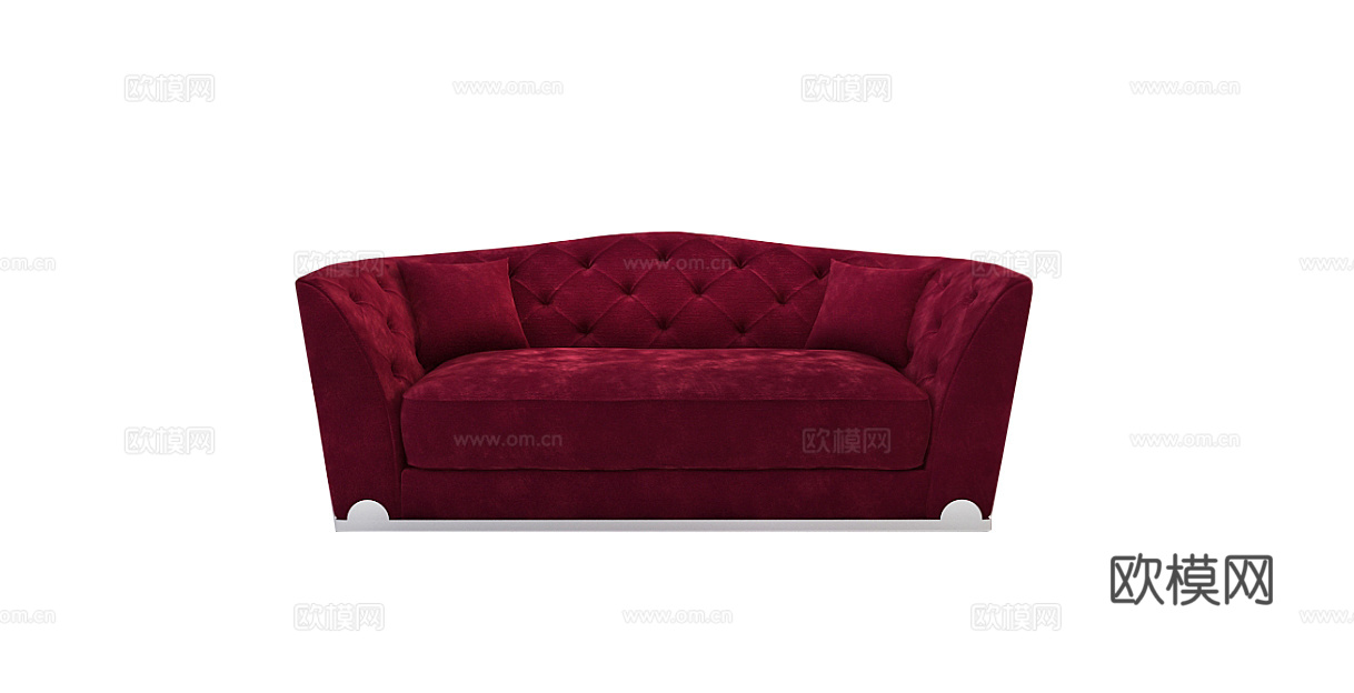 LONGHI 美式三人沙发3d模型下载（渲染图2）