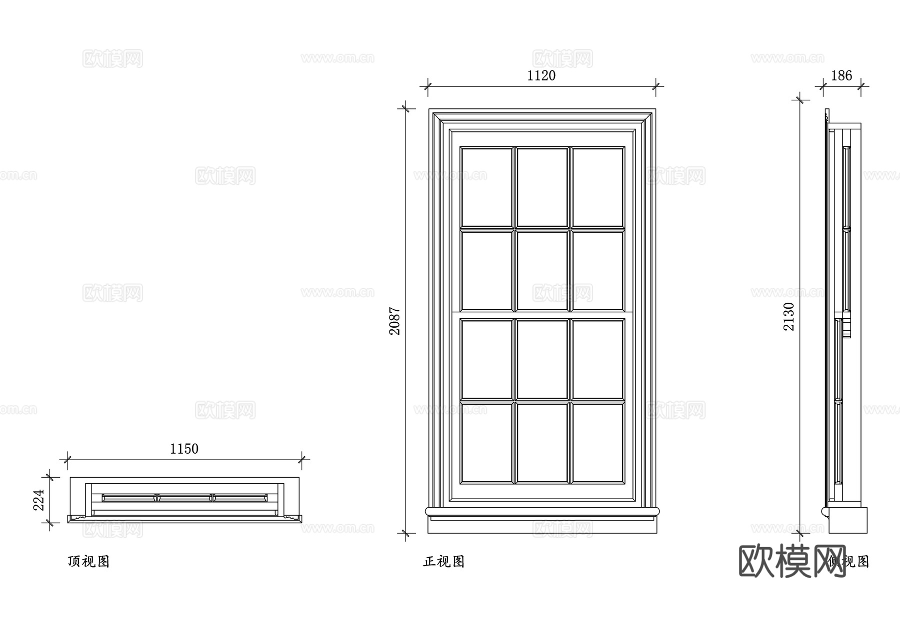 木质推拉窗 推拉窗平面图 木窗设计图 窗户滑动结构图 木质窗cad施工图