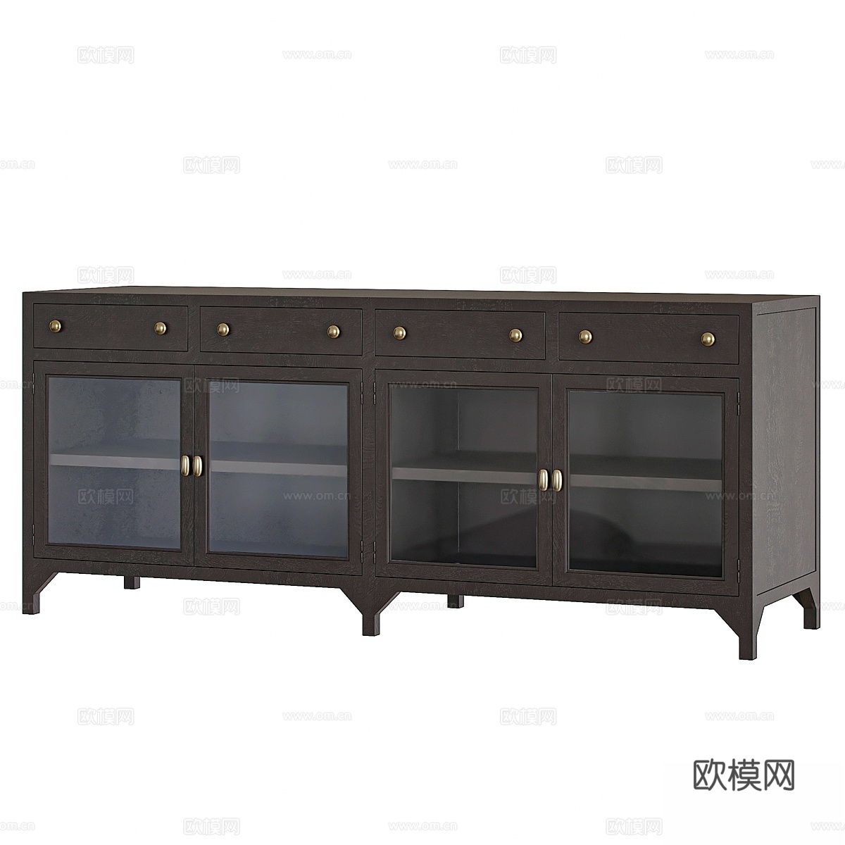 工业风黑色金属媒体柜3d模型