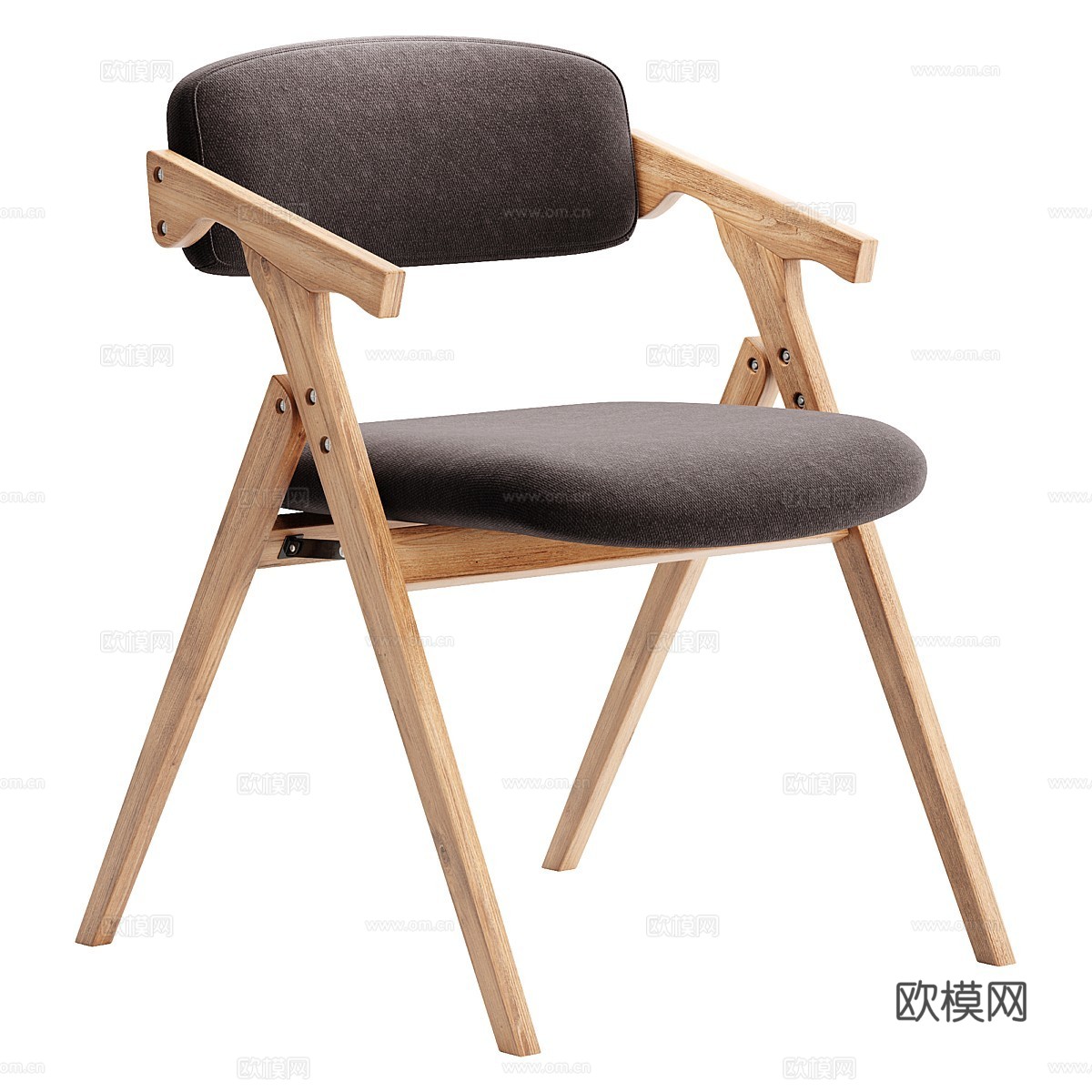 现代意式 ZHEDYI 餐厅椅3d模型下载（渲染图1）