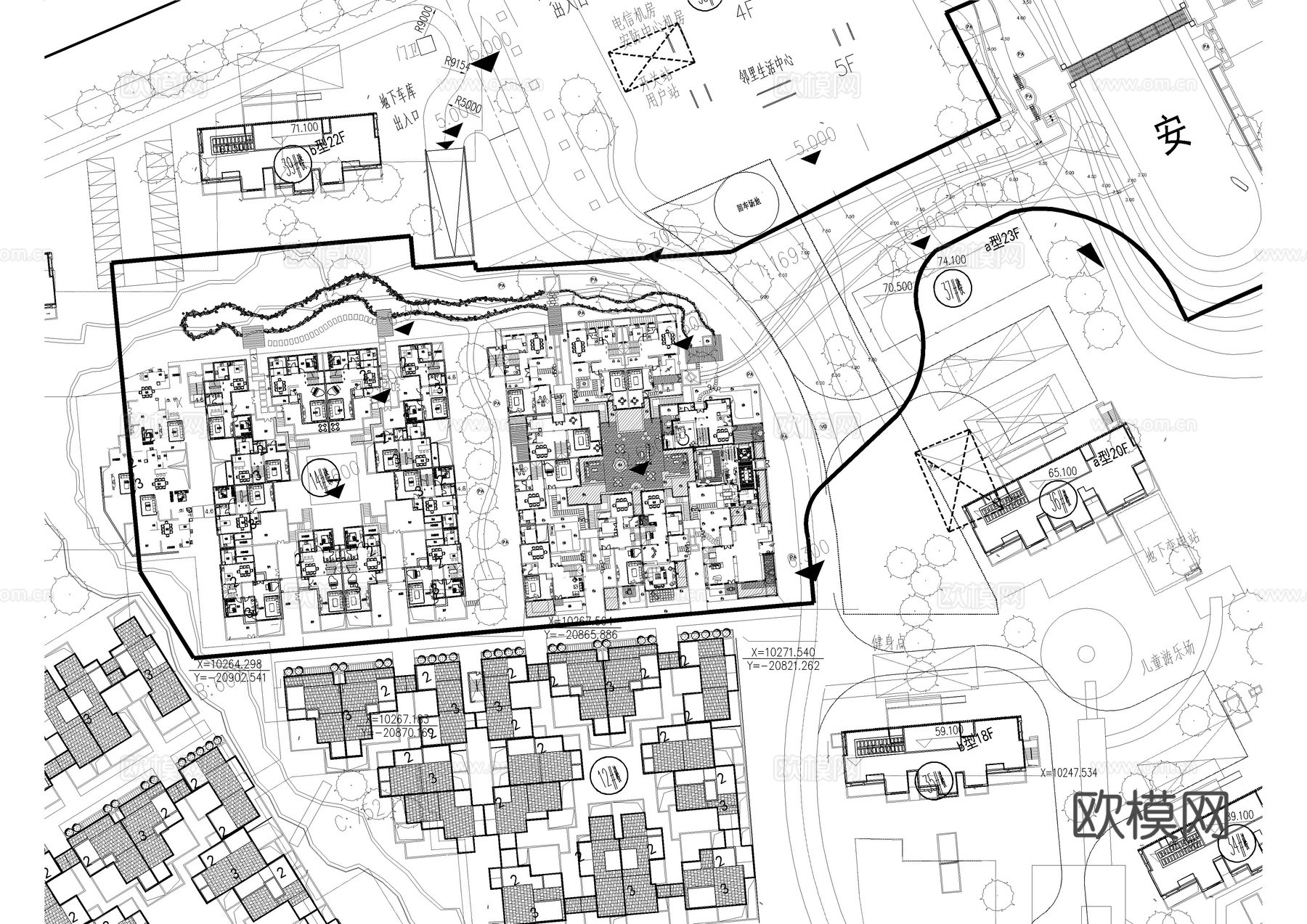 龙湖示范区景观植物平面方案图cad施工图