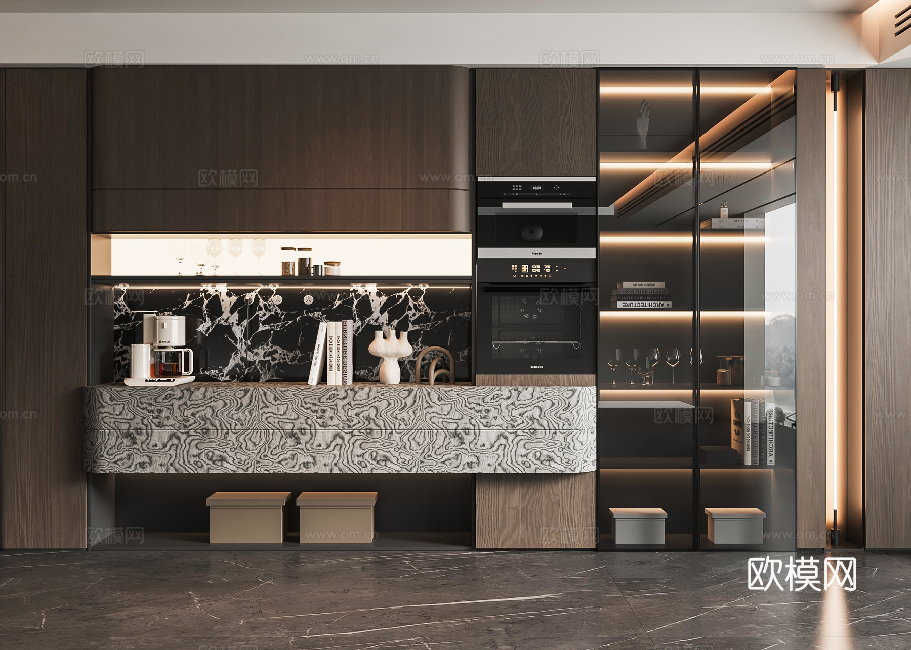 现代餐边柜3d模型下载