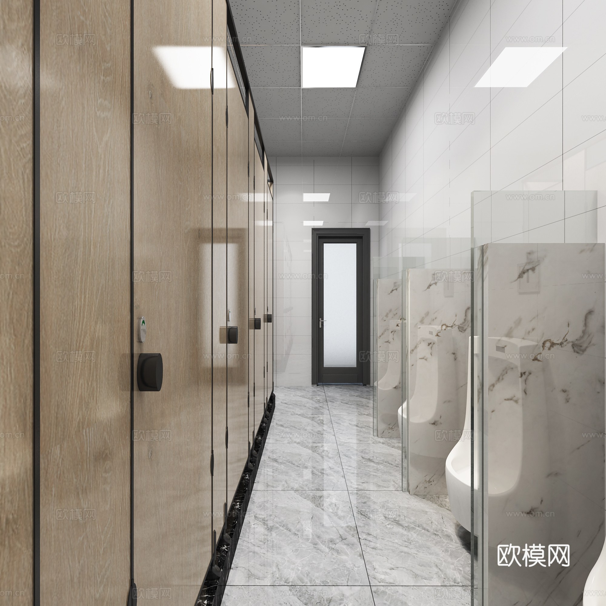 现代公共卫生间3d模型