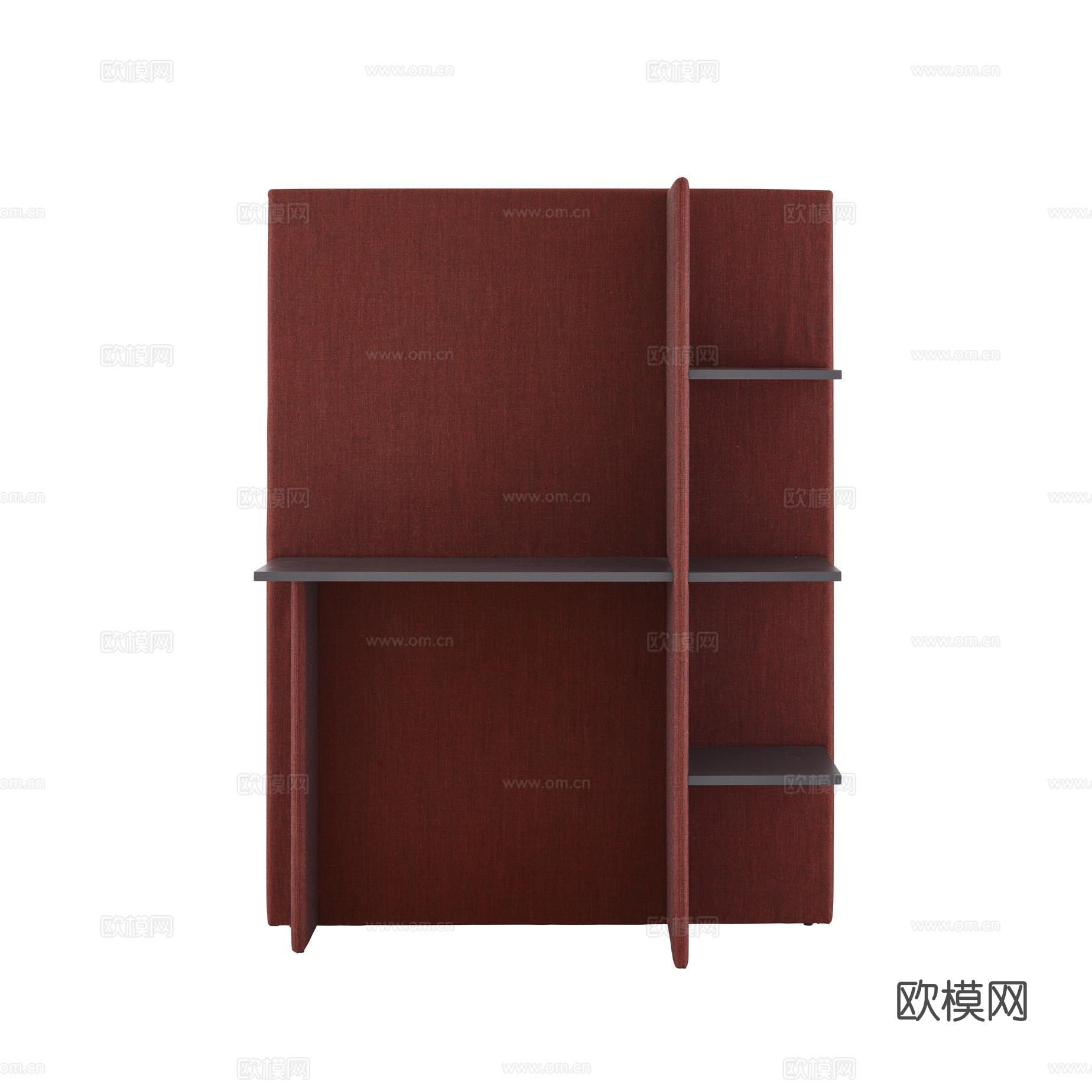 ligne roset 书桌书柜一体6d模型下载（渲染图1）