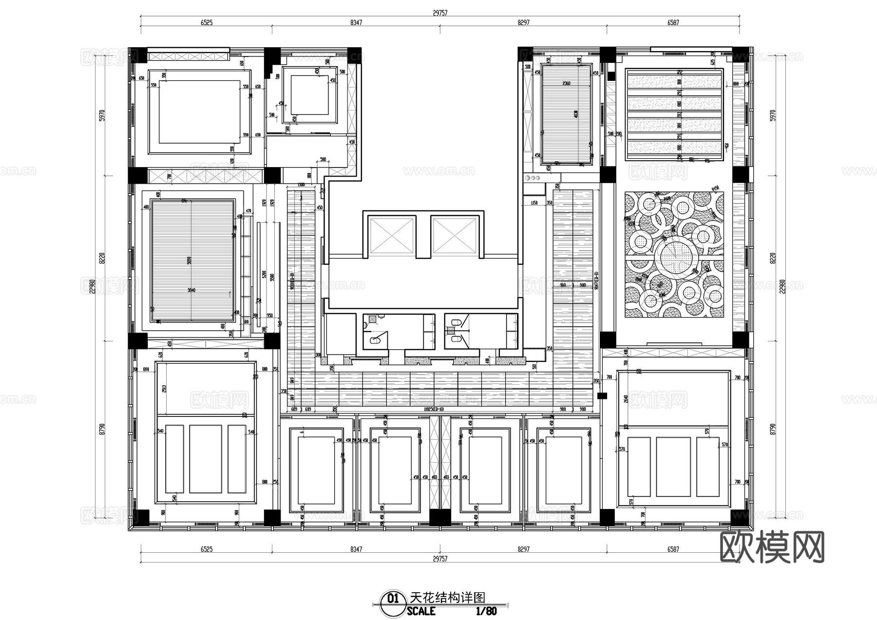 35套办公室平面施工图cad施工图