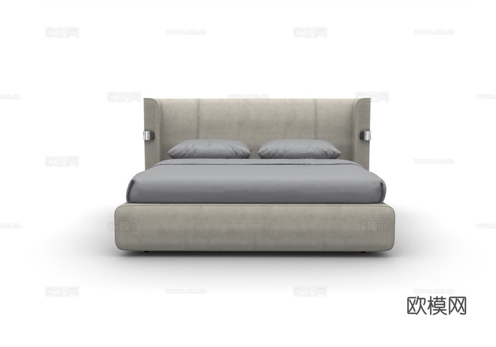 LONGHI 双人床3d模型下载