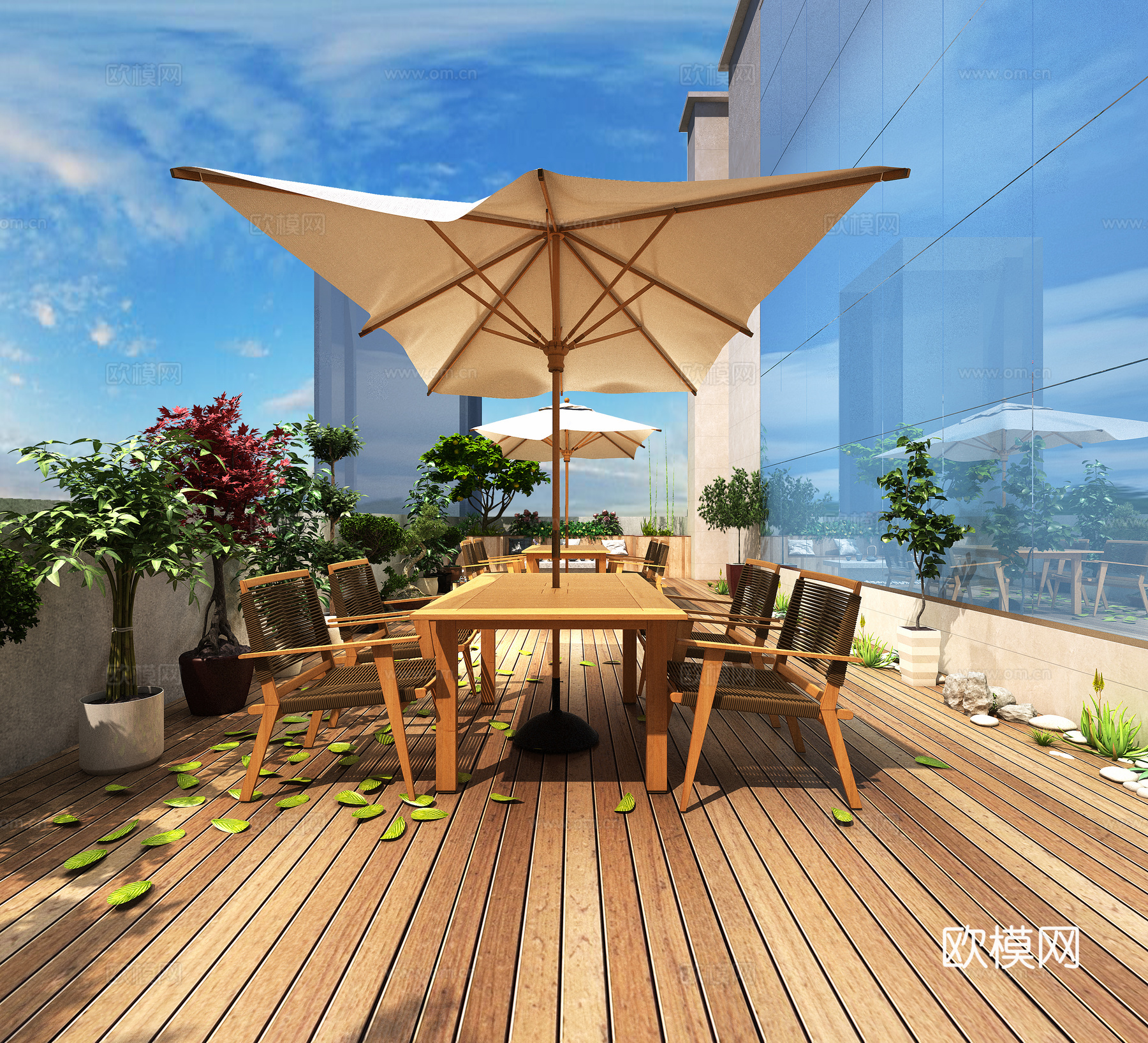 花园，楼顶花园3d模型
