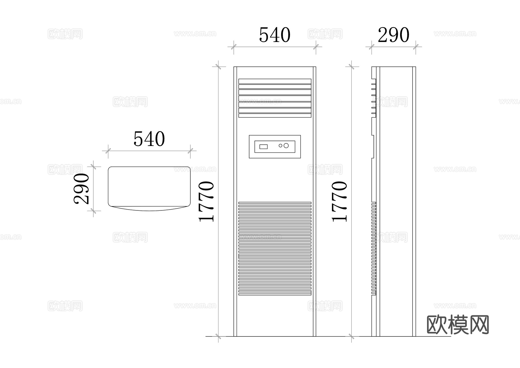 落地式空调 立式空调设计图 家用空调布局图 落地空调安装示意cad施工图