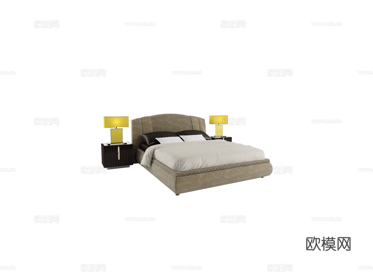 MALERBA 意式双人床3d模型下载（渲染图2）