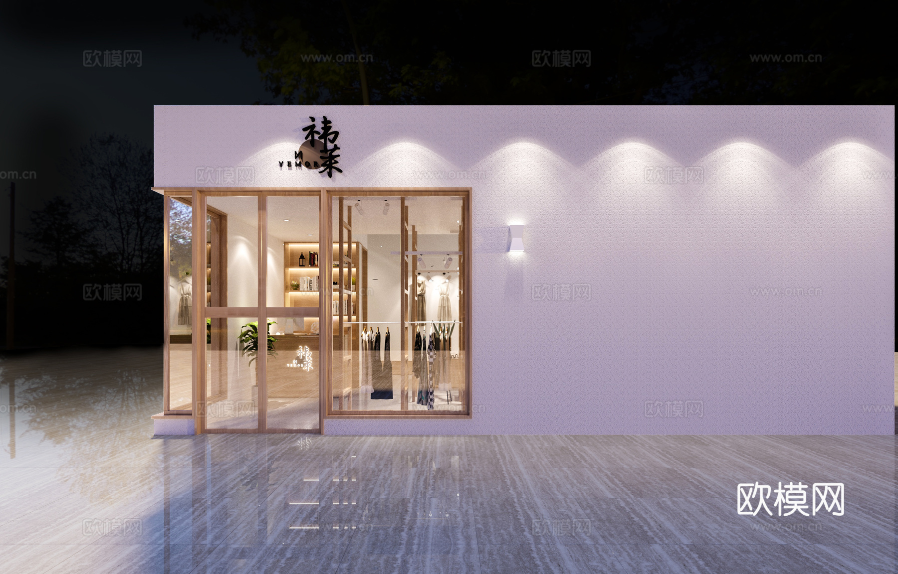 其它服装店门头极简3d模型