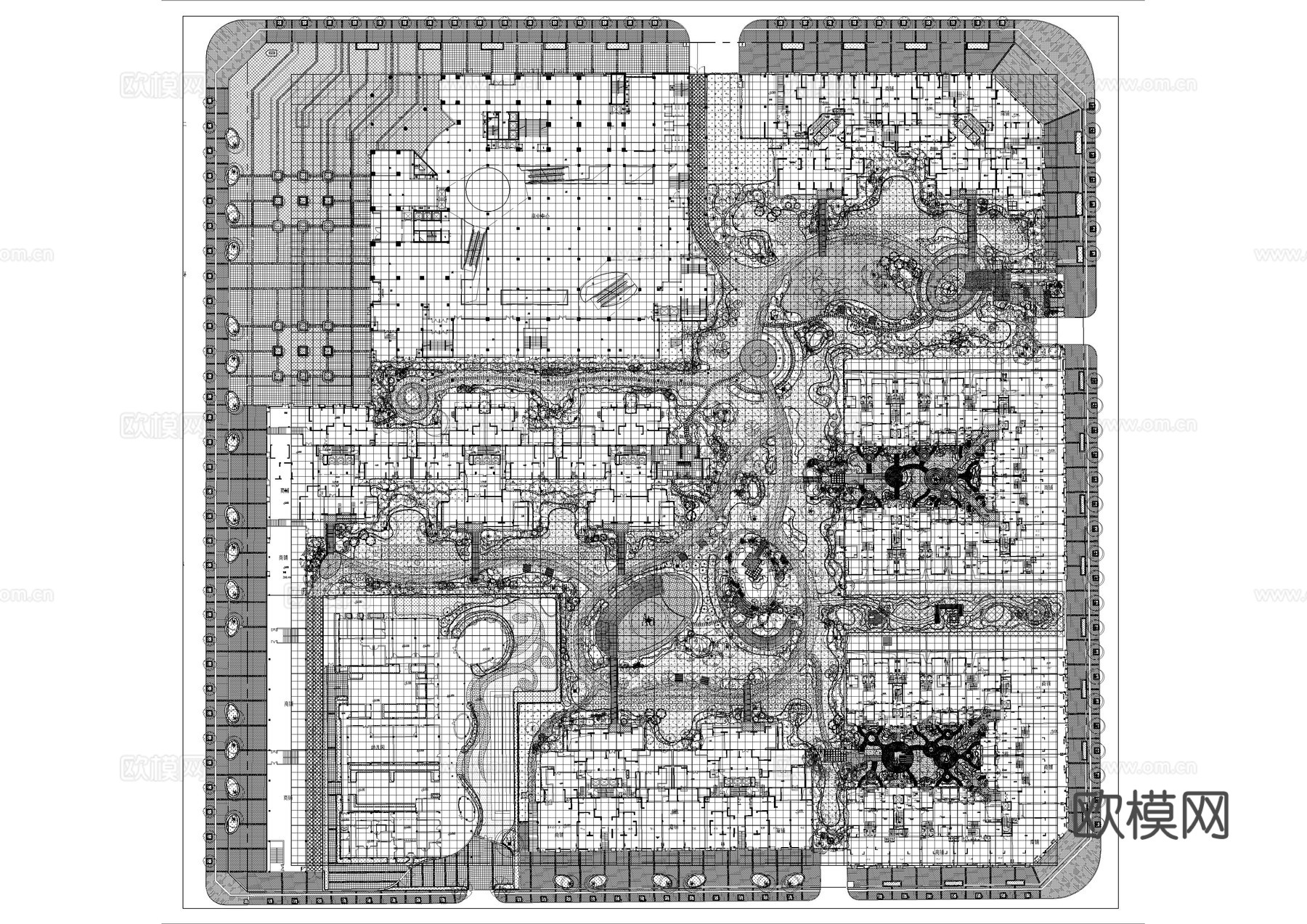 成都景观植物平面方案图cad施工图
