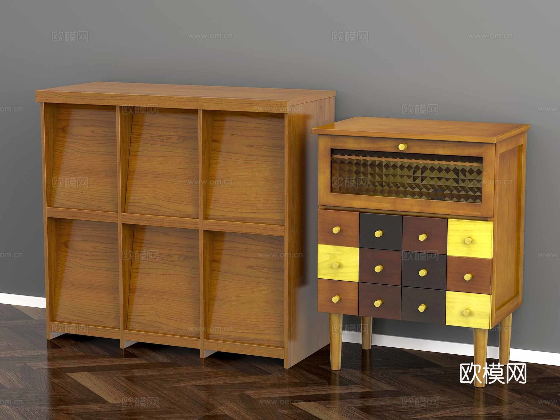 日式装饰柜 鞋柜 休闲柜 玄关柜3d模型下载