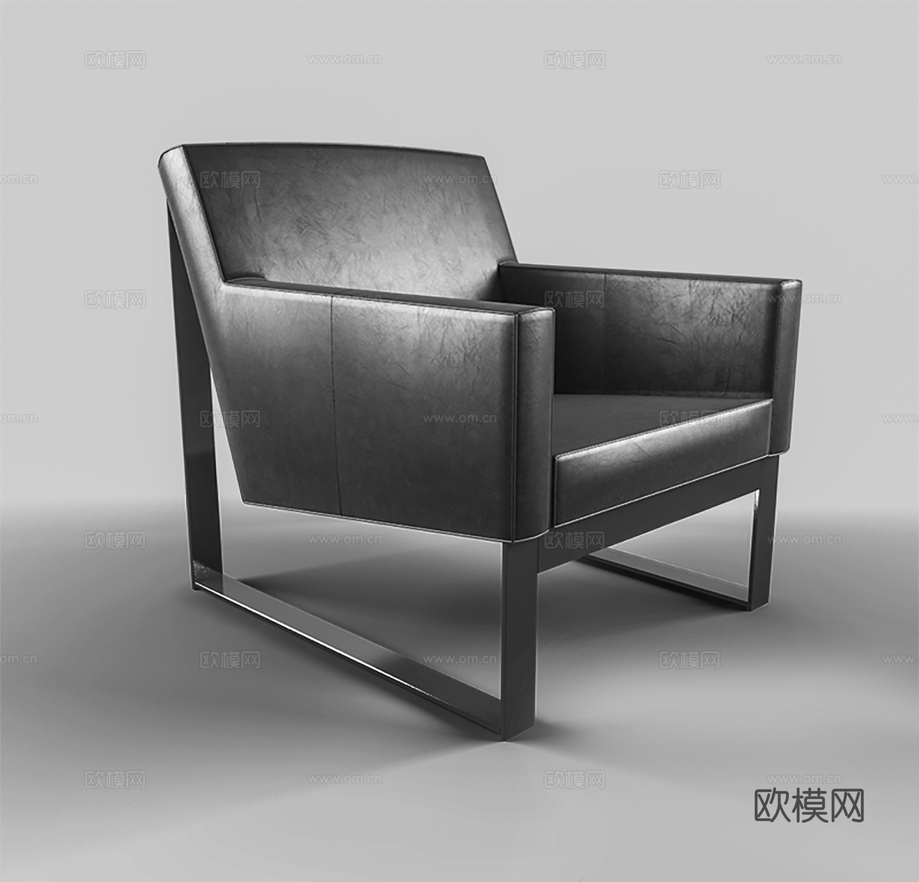 现代休闲椅 皮椅单椅  餐椅书椅su模型