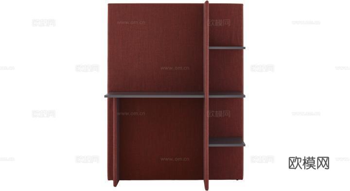 ligne roset 书桌书柜一体6d模型下载（渲染图2）