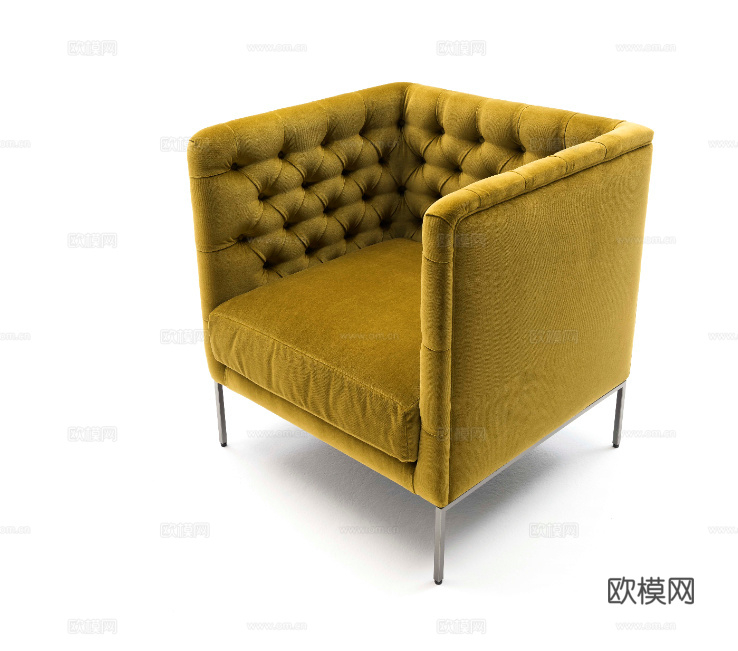 LIVING DIVANI 单人沙发3d模型下载（渲染图2）