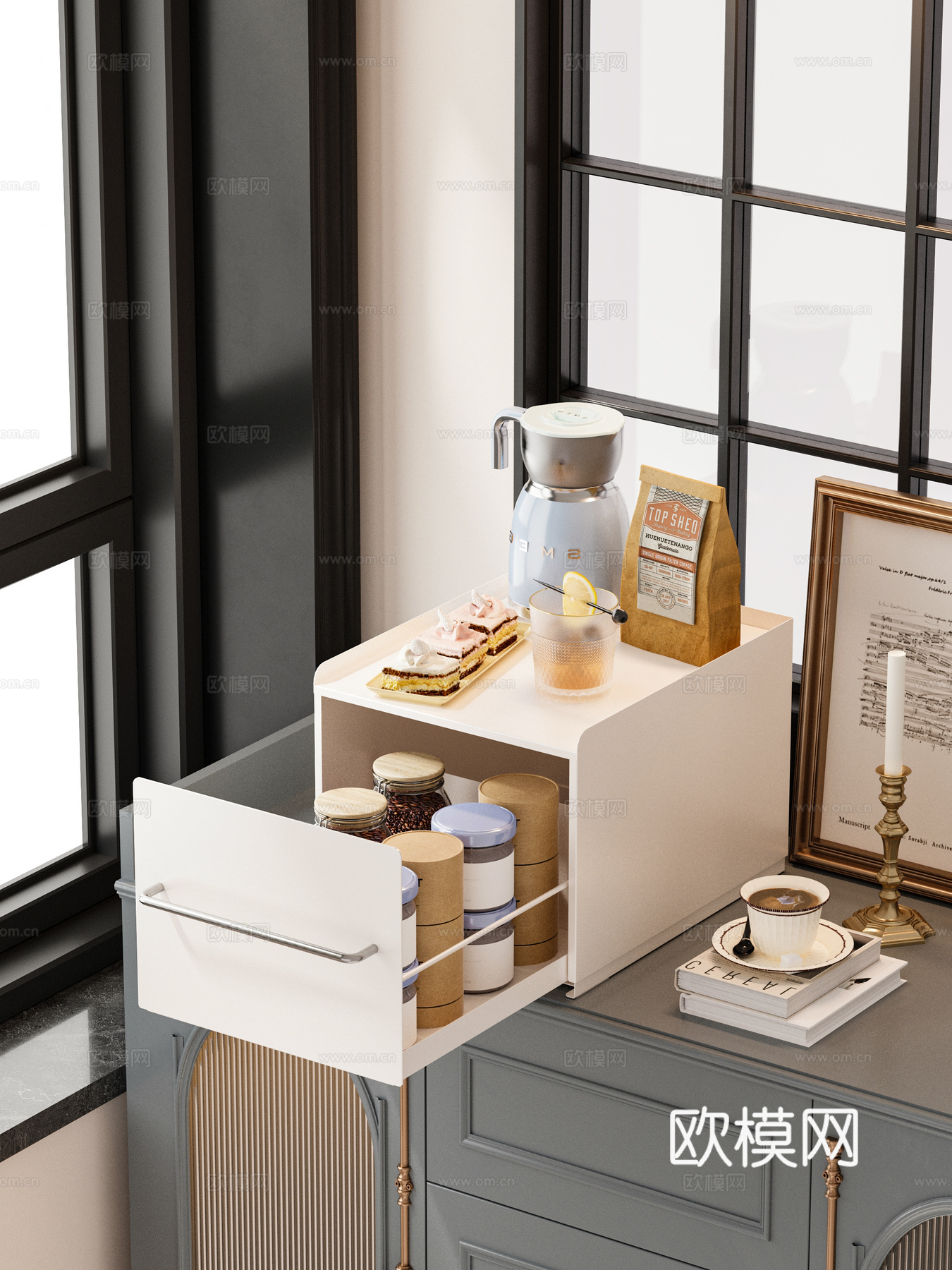 茶具茶叶咖啡摆件3d模型