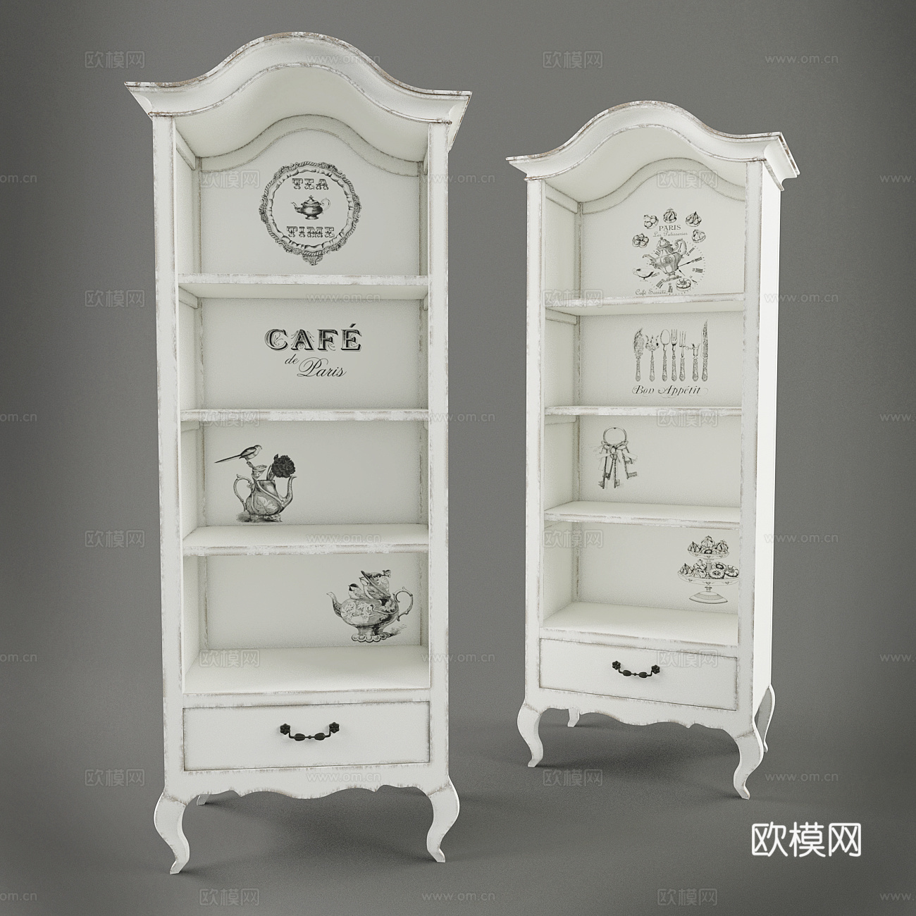 简欧做旧柜子3d模型