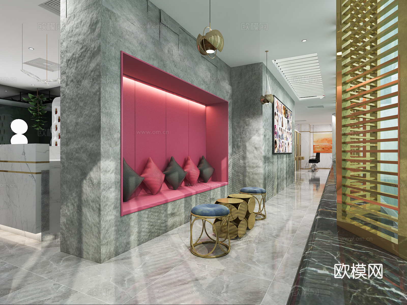 现代理发店多角度区域展示3d模型