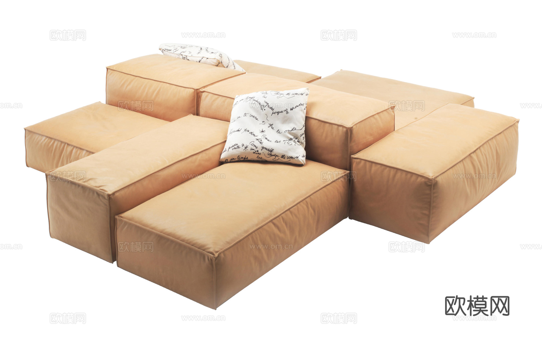 LIVING DIVANI 拼接沙发3d模型下载（渲染图2）