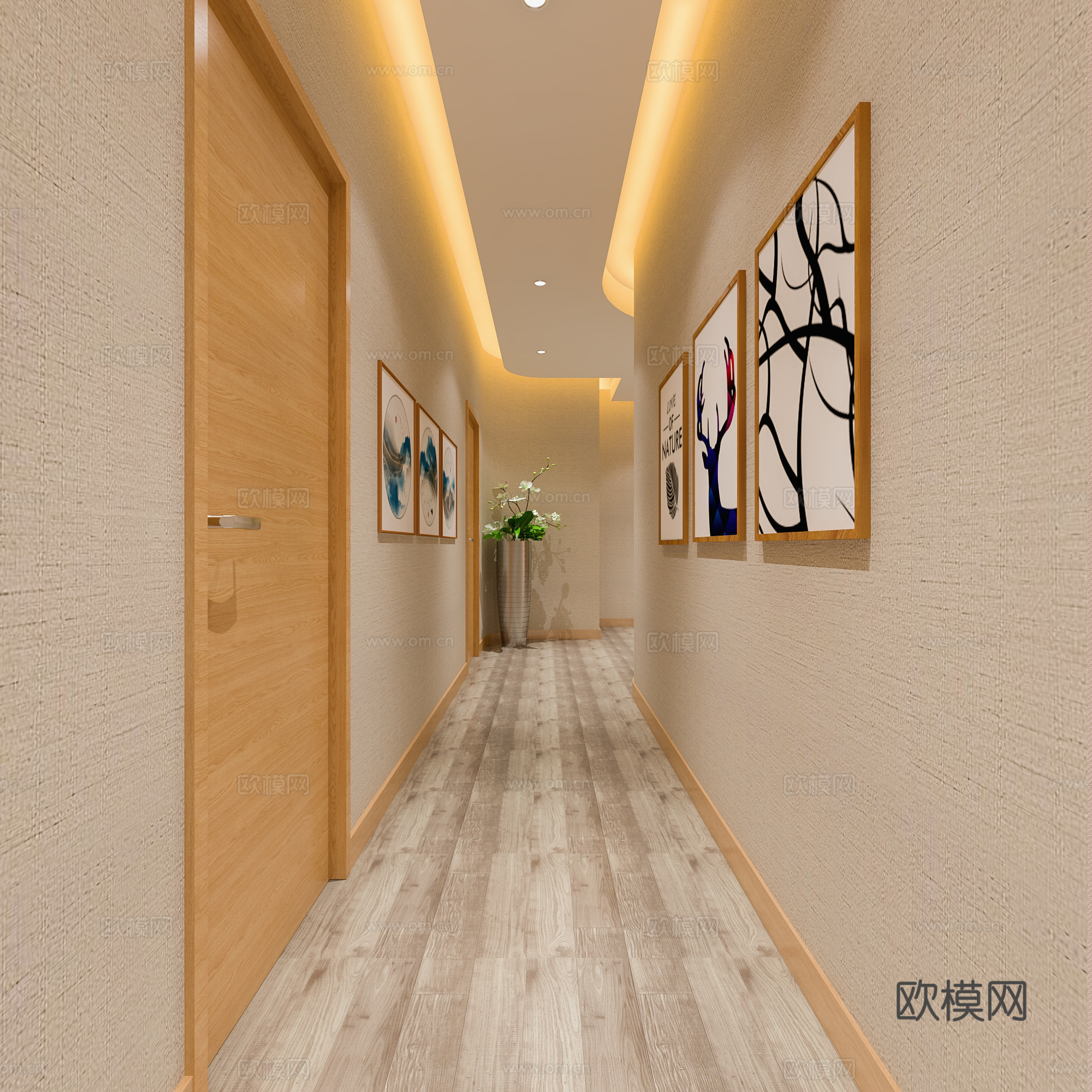 日式现代轻奢美容院3d模型