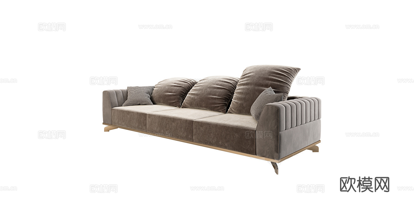 LONGHI 意式三人沙发3d模型下载（渲染图1）