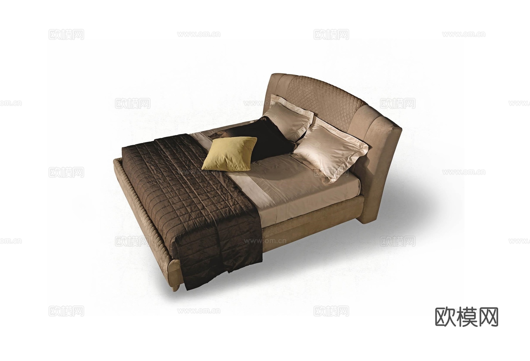 MALERBA 意式双人床3d模型下载（渲染图1）