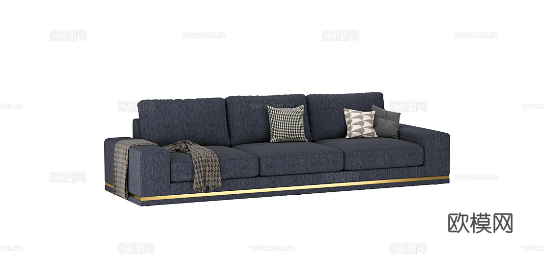 LONGHI 三人沙发3d模型下载（渲染图2）