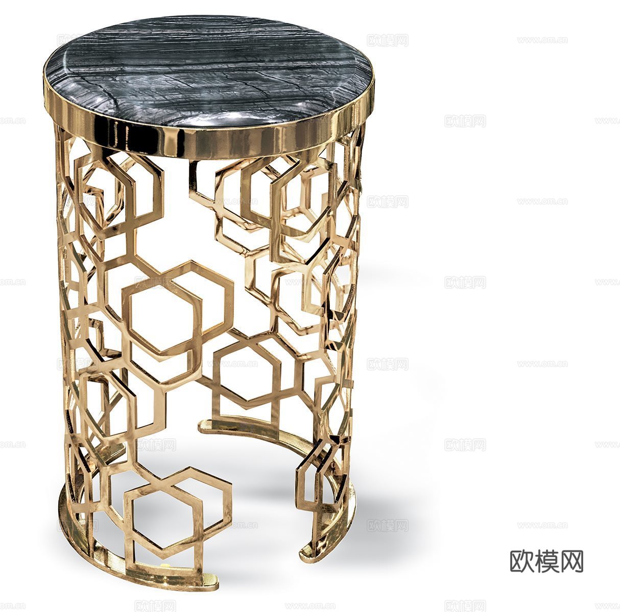 LONGHI 轻奢边几3d模型下载（渲染图2）