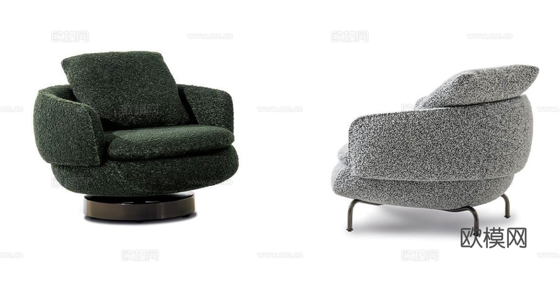 Minotti 意式单人沙发3d模型下载（渲染图2）