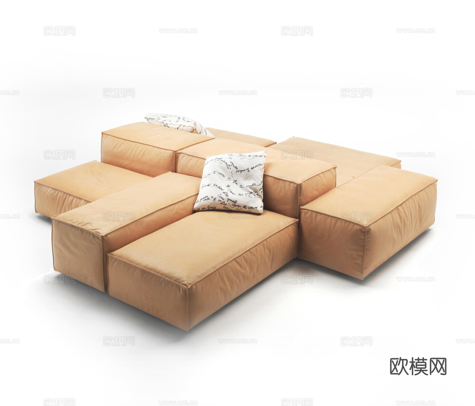 LIVING DIVANI 拼接沙发3d模型下载（渲染图1）