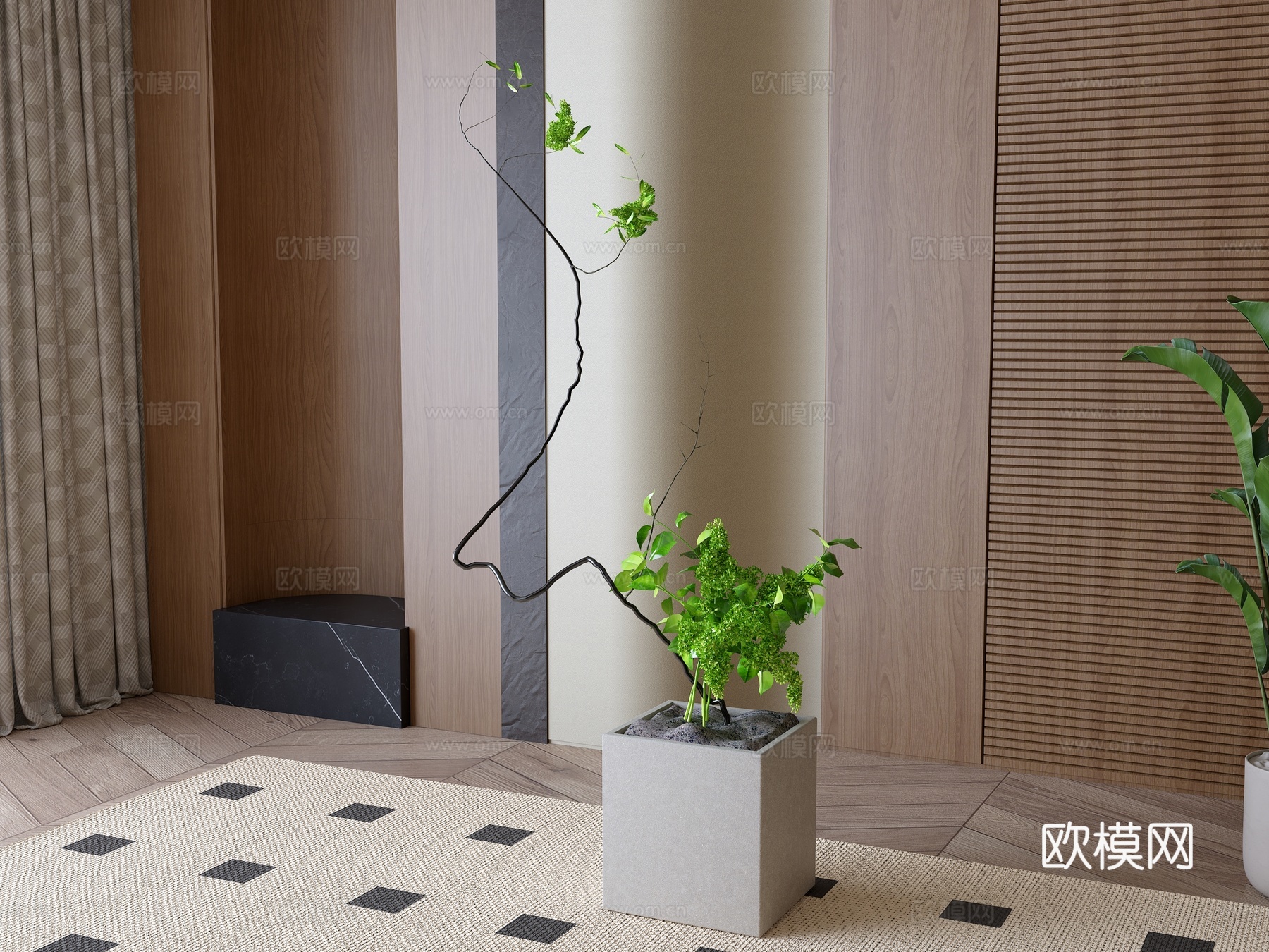 现代绿植盆栽su模型