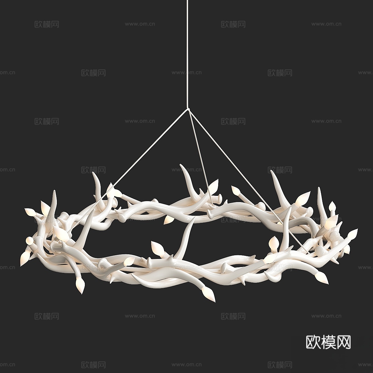 Superordinate Antlers 吊灯 27 枝环3d模型