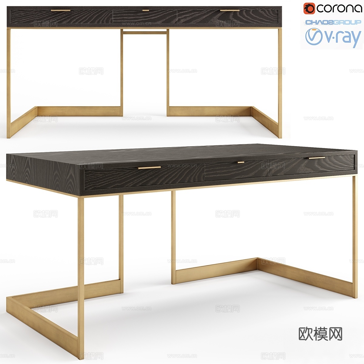Skram, Wshbone 抽屉桌3d模型