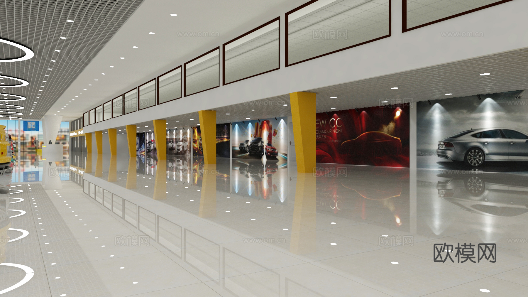 现代汽车展厅  汽车4s店  现代跑车su模型