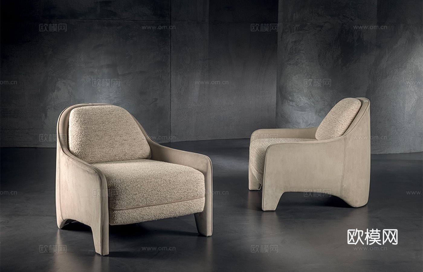 LONGHI 意式单人沙发3d模型下载（渲染图2）