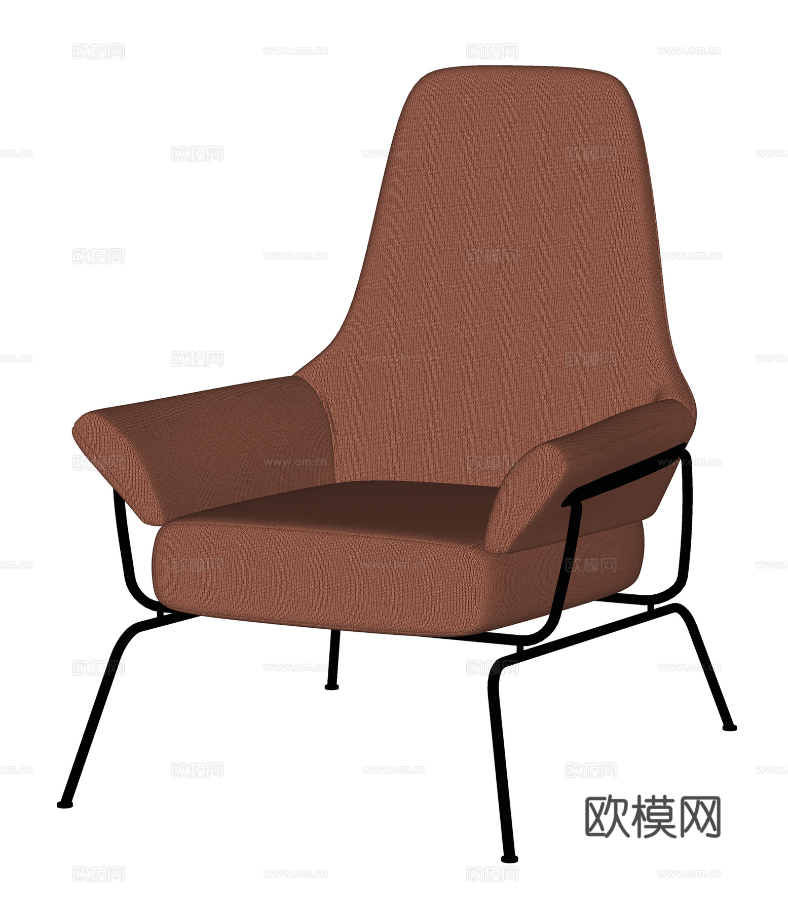 现代休闲椅 布椅单椅  书椅餐椅su模型