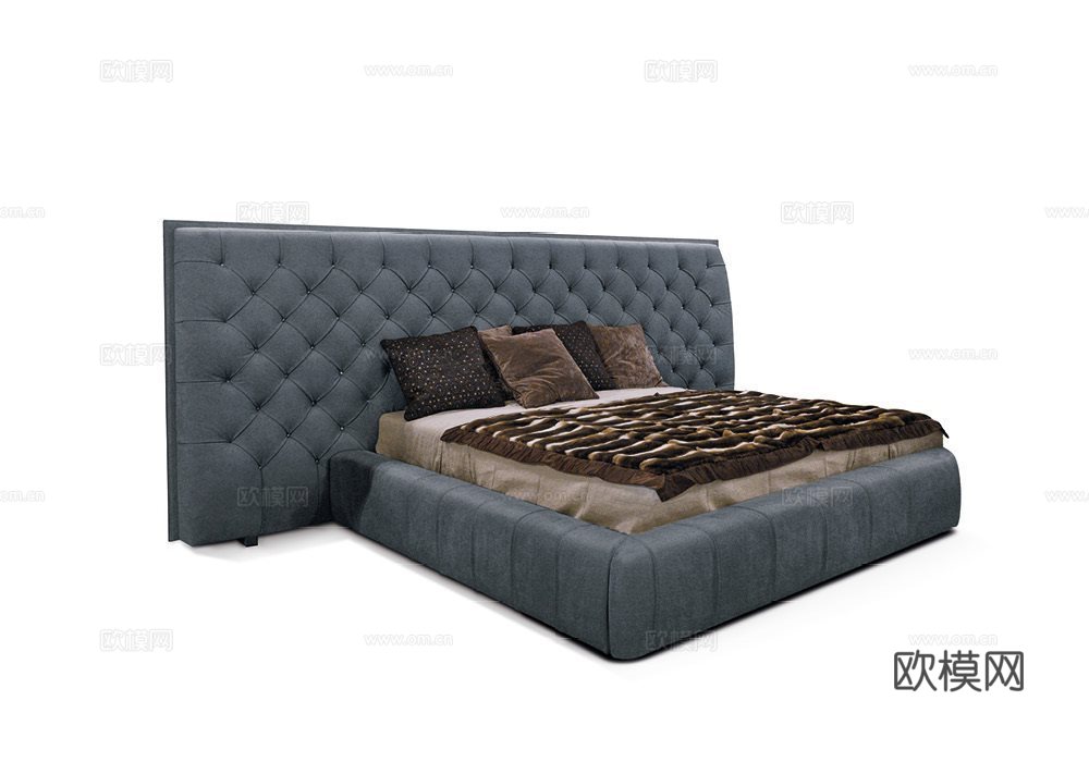 LONGHI 意式双人床3d模型下载（渲染图2）