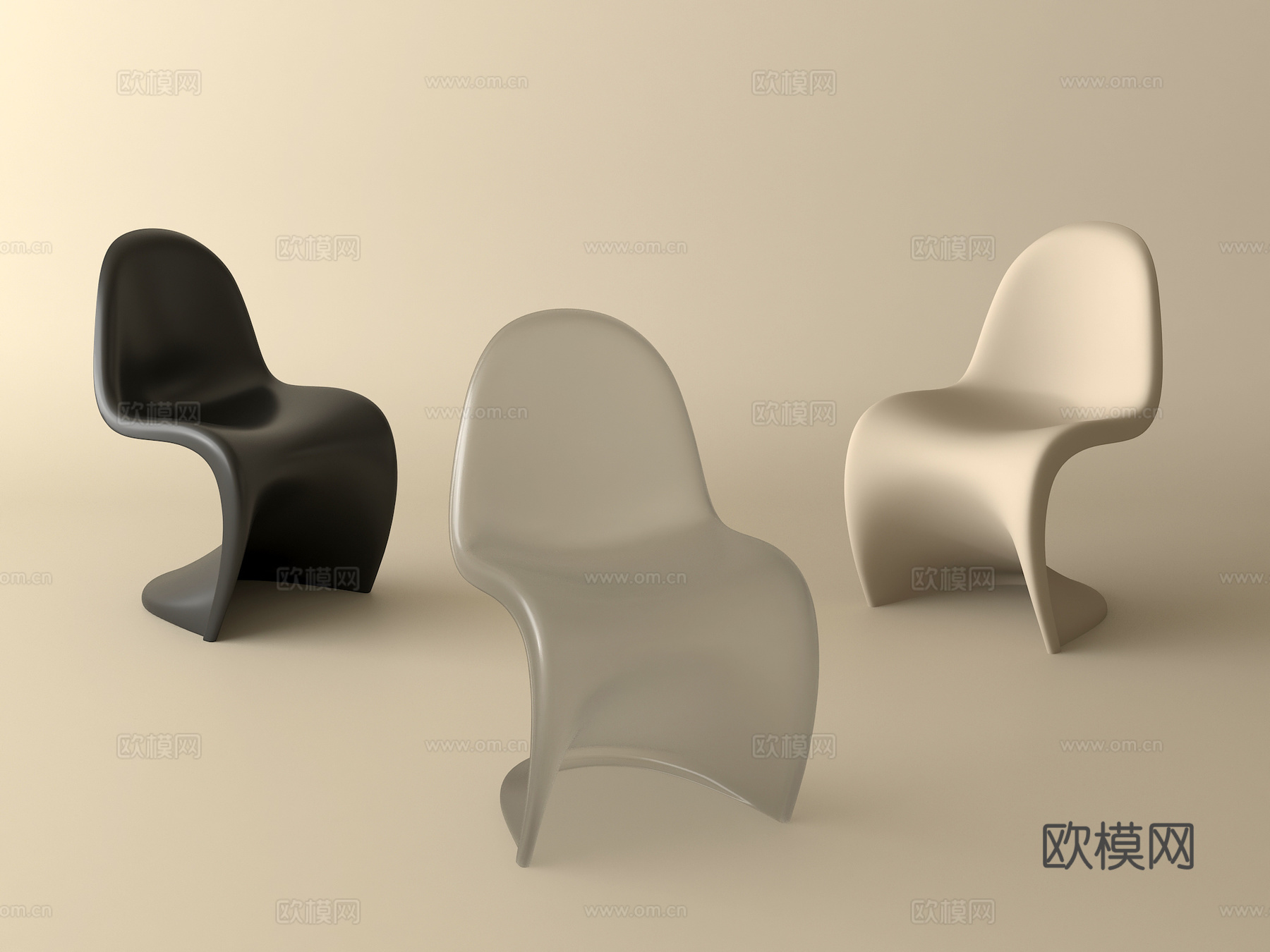 现代亚克力餐椅 休闲椅 单椅3d模型