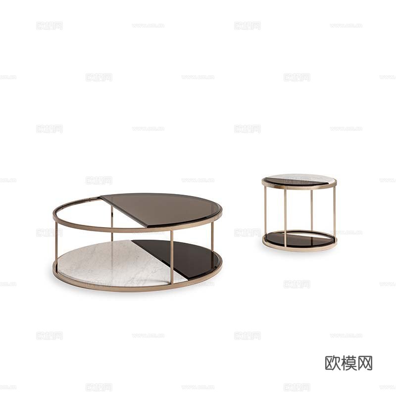 LUXENCE 轻奢子母茶几3d模型下载（渲染图1）