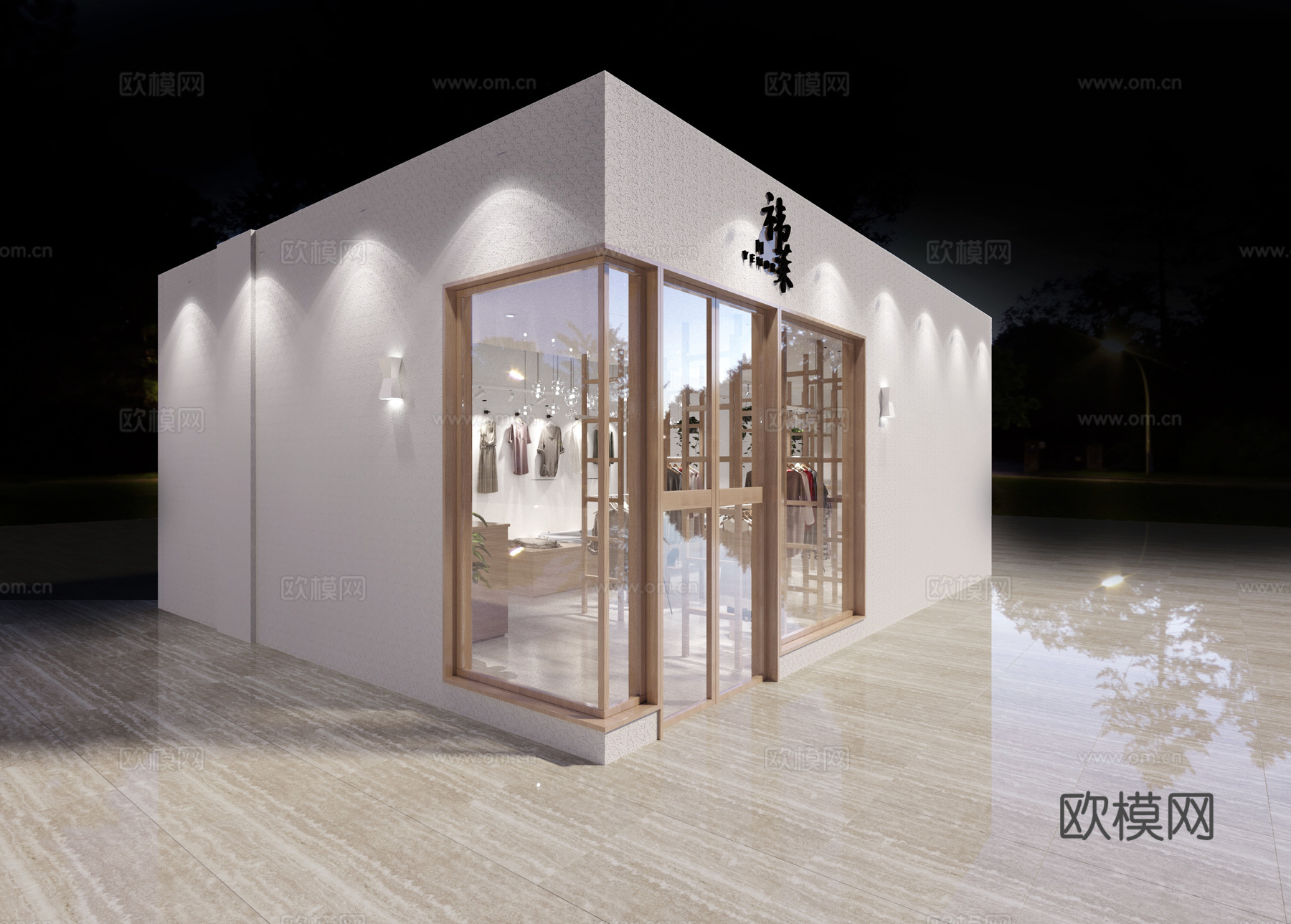 其它服装店门头极简3d模型