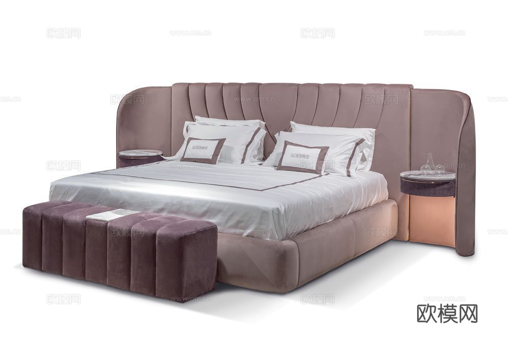 LONGHI 意式双人床3d模型下载